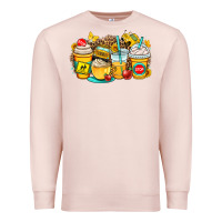 Pale Pink school bus coffee cups Premium Sweatshirt - OliviaCreatesArt