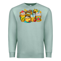 Seafoam school bus coffee cups Premium Sweatshirt - OliviaCreatesArt