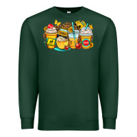 Sports Green school bus coffee cups Premium Sweatshirt - OliviaCreatesArt