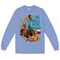 Colony Blue I Was Thinner Before Dinner Turkey Thanksgiving Long Sleeve Tee - LillyAllenDesigns