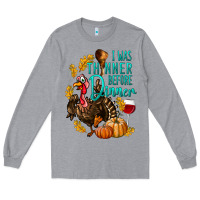 Heather Grey I Was Thinner Before Dinner Turkey Thanksgiving Long Sleeve Tee - LillyAllenDesigns