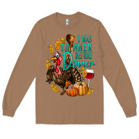 Toasted Coconut I Was Thinner Before Dinner Turkey Thanksgiving Long Sleeve Tee - LillyAllenDesigns