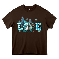 Chocolate Brown love winter Heavy Core Tee - AdoDesignShop