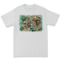 Dove Grey cactus cowboy hat background Premium Tee - AdoDesignShop