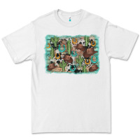 White cactus cowboy hat background Premium Tee - AdoDesignShop