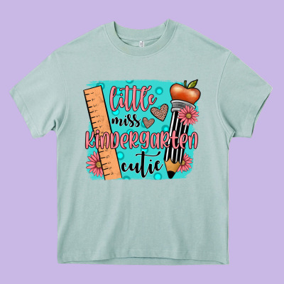 Little Miss Kindergarten Cutie Heavy Core Tee Designed By Jahusdesignshop
