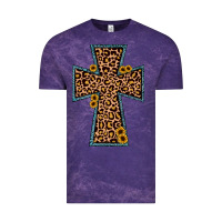 Cloud Purple leopard sunflower cross Vintage Tee - JahusDesignShop