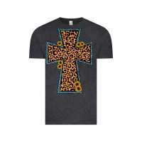 Vintage Black leopard sunflower cross Vintage Tee - JahusDesignShop