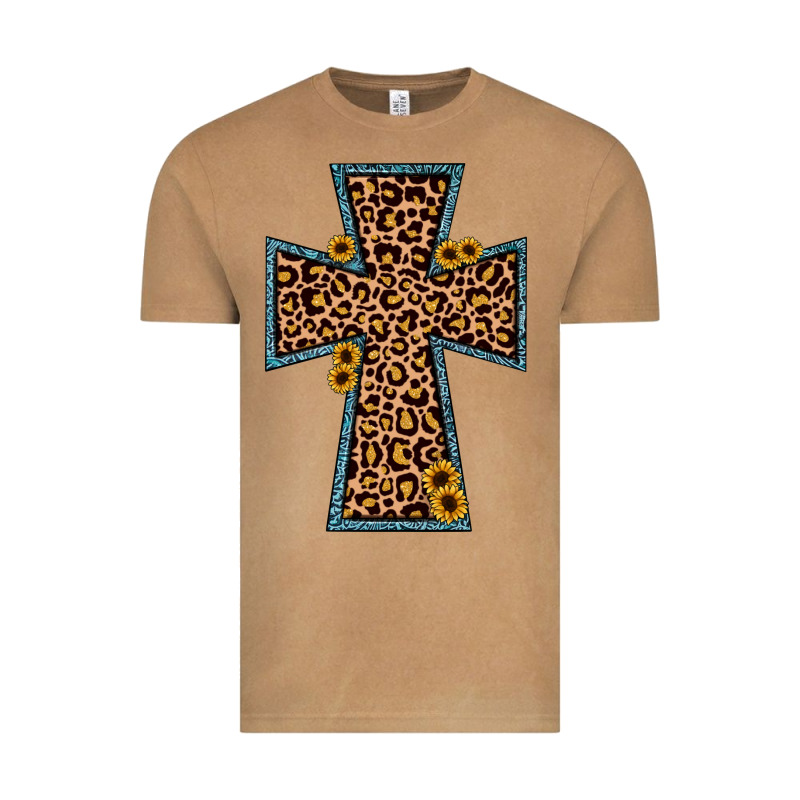 Leopard Sunflower Cross Vintage Tee by JahusDesignShop | Teevron