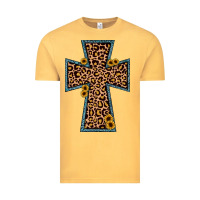 Vintage Mustard leopard sunflower cross Vintage Tee - JahusDesignShop