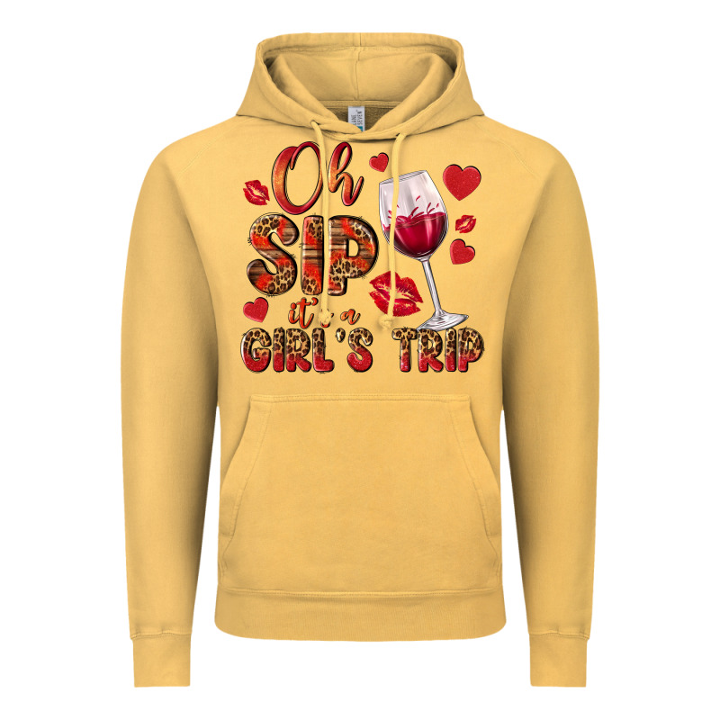 Oh Sip Its A Girls Trip Vintage Hoodie by NancyCooperArtShop | Teevron