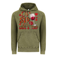 Vintage Olive oh sip its a girls trip Vintage Hoodie - NancyCooperArtShop