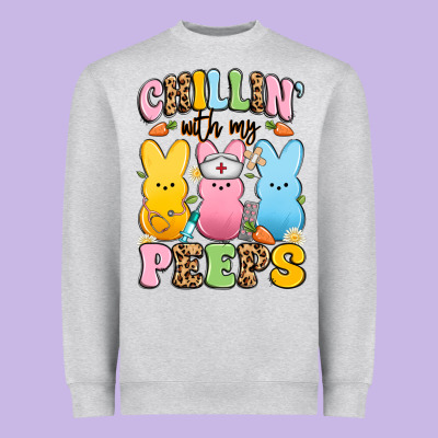 Chillin' With My Peeps Nurse Heavyweight Sweatshirt Designed By Artiststas