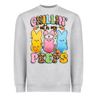 Heather Grey chillin' with my peeps nurse Heavyweight Sweatshirt - Artiststas