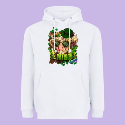 St. Patrick's Day Cow Heavyweight Hoodie Designed By Howdyjamesfarm