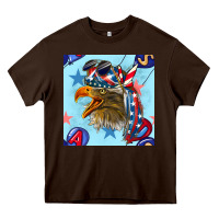 Chocolate Brown mullet eagle with balloon seamless pattern Heavy Core Tee - BundleAndBundleShop