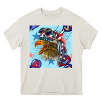 Cream mullet eagle with balloon seamless pattern Heavy Core Tee - BundleAndBundleShop