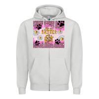 Dove Grey life is better with a cat Zipper Hoodie - TumblerDesignByShophia