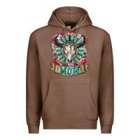 Chestnut Mom Bull Skull Mother's Day Premium Hoodie - CowGirlArtShop