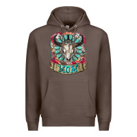 Coffee Mom Bull Skull Mother's Day Premium Hoodie - CowGirlArtShop