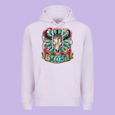 Mom Bull Skull Mother's Day Premium Hoodie Designed By Cowgirlartshop