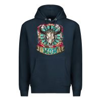 Navy Mom Bull Skull Mother's Day Premium Hoodie - CowGirlArtShop