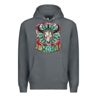 Rock Mom Bull Skull Mother's Day Premium Hoodie - CowGirlArtShop