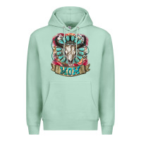 Seafoam Mom Bull Skull Mother's Day Premium Hoodie - CowGirlArtShop