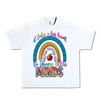 White it takes a big heart to shape little Urban Heavy Tee - NancyCooperArtShop