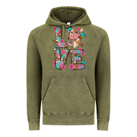 Vintage Olive love little cute cow Vintage Hoodie - NancyCooperArtShop