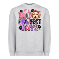 Heather Grey 100 pawfect days Heavyweight Sweatshirt - Artiststas