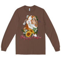 Chestnut Happy easter with bunny and sunflowers Long Sleeve Tee - RanaPortraitStore