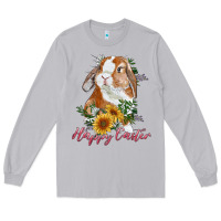 Moon Dust Happy easter with bunny and sunflowers Long Sleeve Tee - RanaPortraitStore