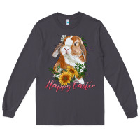 Smoke Happy easter with bunny and sunflowers Long Sleeve Tee - RanaPortraitStore