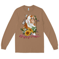 Toasted Coconut Happy easter with bunny and sunflowers Long Sleeve Tee - RanaPortraitStore