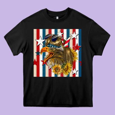 Mullet Eagle Seamless Pattern Heavy Core Tee Designed By Bundleandbundleshop