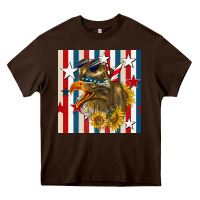 Chocolate Brown mullet eagle seamless pattern Heavy Core Tee - BundleAndBundleShop