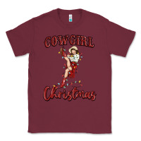 Burgundy cowgirl christmas Classic Tee - MaliasSmallBusiness