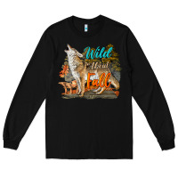 Black Wild About Fall Coyote Long Sleeve Tee - LillyAllenDesigns