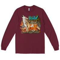 Burgundy Wild About Fall Coyote Long Sleeve Tee - LillyAllenDesigns