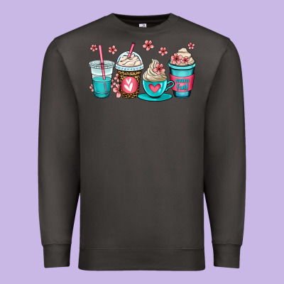 Mom Fuel Coffee Cups Premium Sweatshirt Designed By Oliviacreatesart