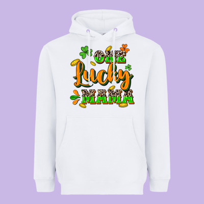 One Lucky Mama St. Patrick's Day Heavyweight Hoodie Designed By Cowgirlartshop