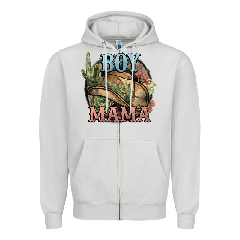 Boy Mama Western Cactus Cowboy Zipper Hoodie by HowdyJamesFarm | Teevron