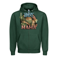 Sports Green Boy Mama western cactus Cowboy Zipper Hoodie - HowdyJamesFarm