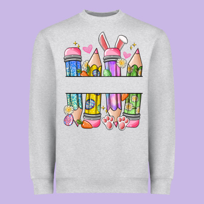 Easter Teacher Pencils Heavyweight Sweatshirt Designed By Artiststas