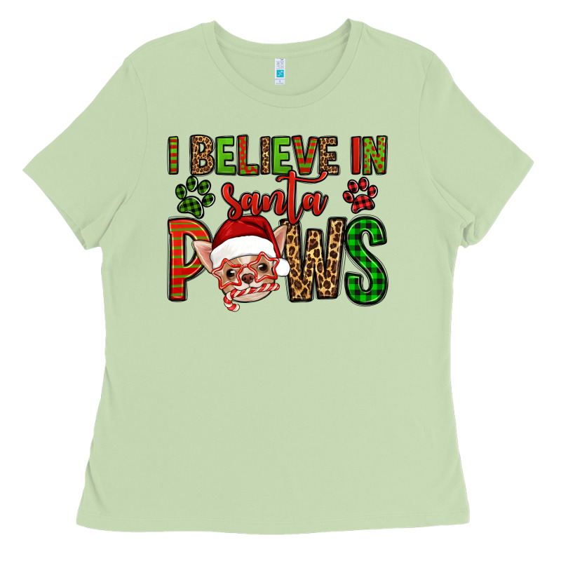 I Believe In Santa Paws Chihuahuha Ladies Tee by Jasminsmagicworld | Teevron