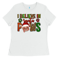 White i believe in santa paws chihuahuha Ladies Tee - Jasminsmagicworld