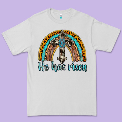 He Has Risen Rainbow Premium Tee Designed By Adodesignshop