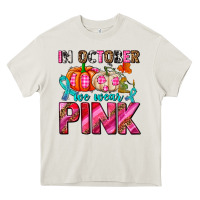 Cream in october we wear pink with pumpkins Heavy Core Tee - AdoDesignShop
