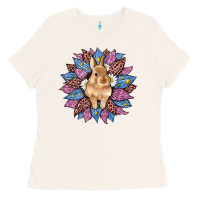 Bone easter leopard bunny sunflower Ladies Tee - Artiststas